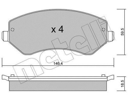 Комплект тормозных колодок (дисковых).) Metelli 22-0524-0