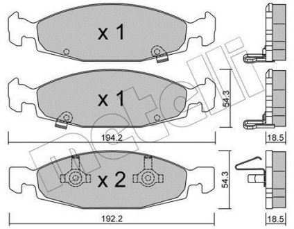 Тормозные колодки (передние) Jeep Grand Cherokee II 99-05 Metelli 22-0525-0