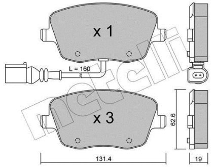 Комплект тормозных колодок (дисковых).) Metelli 22-0547-1