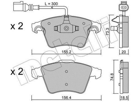 Комплект тормозных колодок (дисковых).) Metelli 22-0552-2