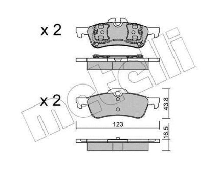 Тормозные колодки (задние) Mini Cooper/One 01-06 Metelli 22-0556-0