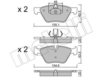 Комплект тормозных колодок (дисковых).) Metelli 22-0557-0