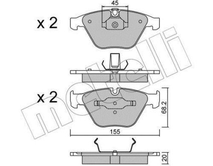 Колодки гальмівні (передні) BMW 3 (E90/E91/E92/E93) 04-13/X1 (E84) 09-15/Z4 (E89) 09-16 Metelli 22-0558-4