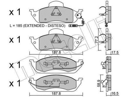 Комплект тормозных колодок (дисковых).) Metelli 22-0569-0