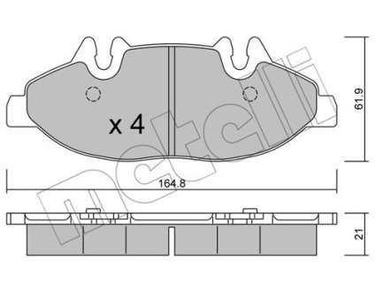 Комплект тормозных колодок (дисковых).) Metelli 22-0575-0