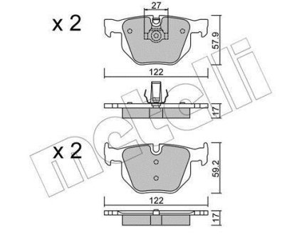 Комплект тормозных колодок (дисковых).) Metelli 22-0644-0