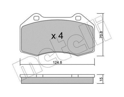 Колодки гальмівні (передні) Renault Megane II 04-/Clio III 06-14 Metelli 22-0651-0