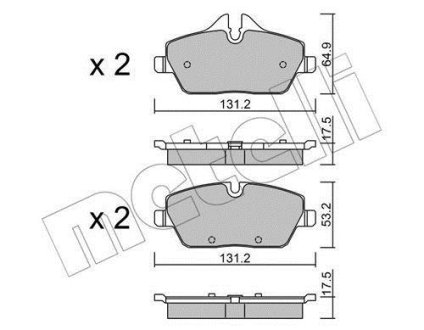 Комплект тормозных колодок (дисковых).) Metelli 22-0664-0