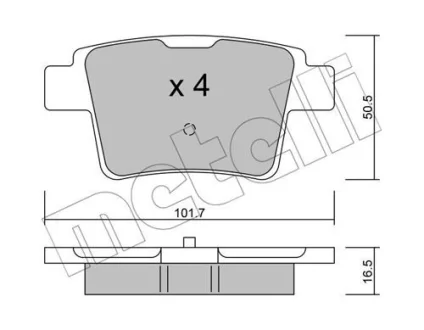 Колодки гальмівні (задні) Ford Mondeo III 1.8-2.2 00-07 METELLI Metelli 22-0677-0