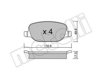 Комплект тормозных колодок (дисковых).) Metelli 22-0704-0