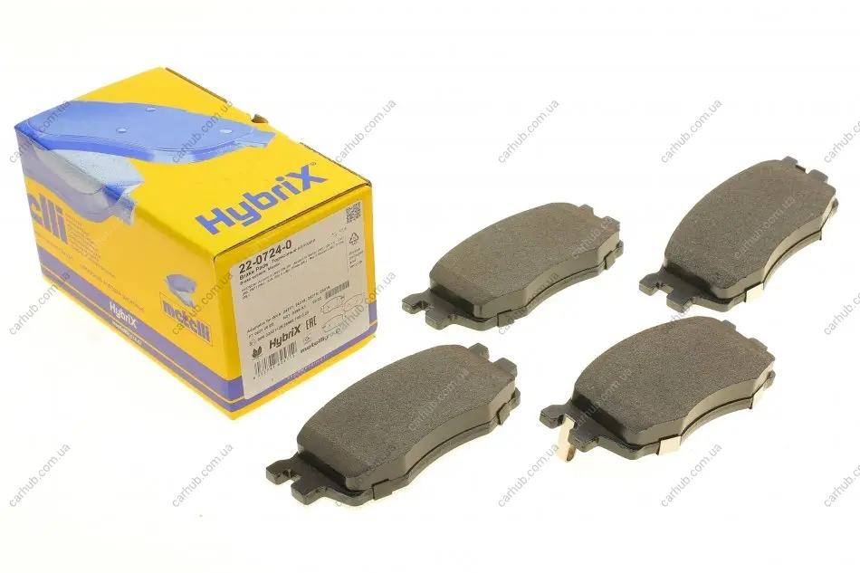 Колодки гальмівні (передні) Kia Rio II 05-/Hyundai i20 08-15/Accent 05-10 METELLI Metelli 22-0724-0 (фото 1)
