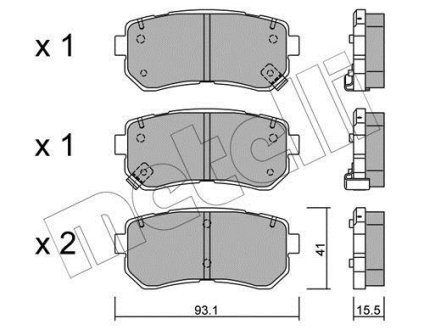 Комплект тормозных колодок (дисковых).) Metelli 22-0725-0