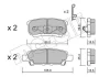 Колодки гальмівні (задні) Mitsubishi Outlander/Lancer 03-/Jeep Compass/Patriot/Dodge Avenger 06- METELLI Metelli 22-0737-0 (фото 10)