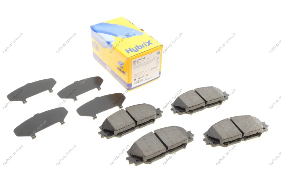 Колодки гальмівні (передні) Toyota Corolla 01-18/Auris 07-12/Rav4 III 05-/Yaris/Prius+ 12- METELLI Metelli 22-0747-0 (фото 1)
