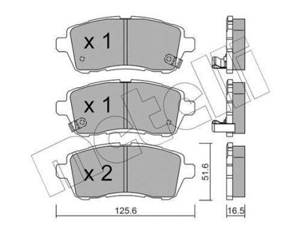 Комплект тормозных колодок (дисковых).) Metelli 22-0793-1 (фото 1)