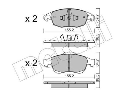 Комплект тормозных колодок (дисковых).) Metelli 22-0800-0