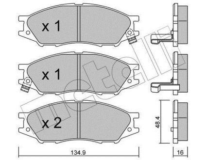 Колодки гальмівні (передні) Nissan Almera II 02-/Sunny 00-03 Metelli 22-0810-0