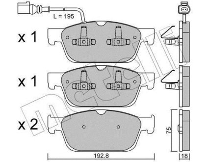 Комплект тормозных колодок (дисковых).) Metelli 22-0831-0