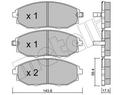 Комплект тормозных колодок (дисковых).) Metelli 22-0845-0