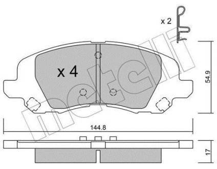 Тормозные колодки (передние) Dodge Avenger/Caliber/Jeep Compass/Patriot/Lancia Flavia 06- Metelli 22-0861-0 (фото 1)