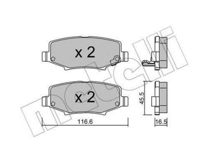 Тормозные колодки (задние) Jeep Cherokee 08-/Compass 06-/Wrangler 07-/Dodge Nitro 06-12 Metelli 22-0863-0