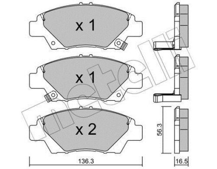 Комплект тормозных колодок (дисковых).) Metelli 22-0865-0