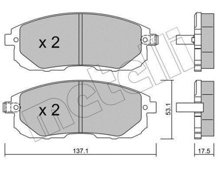 Комплект тормозных колодок (дисковых).) Metelli 22-0876-1