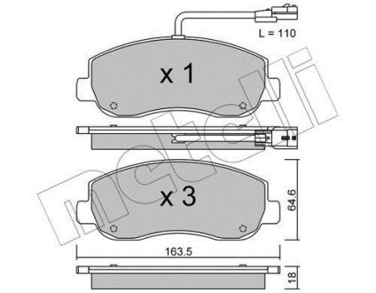 Комплект тормозных колодок (дисковых).) Metelli 22-0898-0