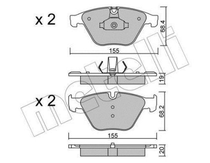 Комплект тормозных колодок (дисковых).) Metelli 22-0918-0 (фото 1)