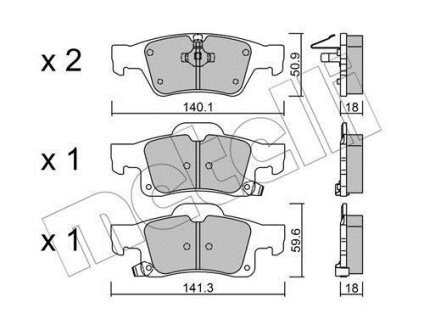 Колодки гальмівні (задні) Jeep Grand Cherokee 3.0 CRD/3.6-5.7 10- Metelli 22-0928-0