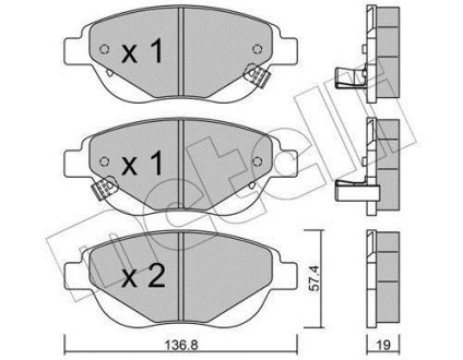 Комплект тормозных колодок (дисковых).) Metelli 22-0948-1