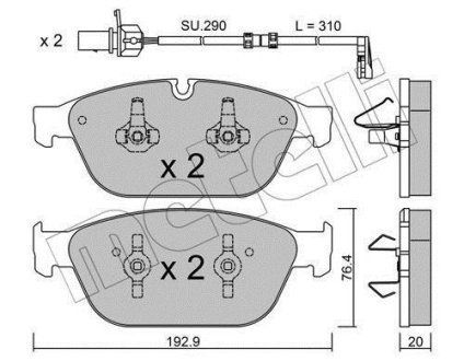 Комплект тормозных колодок (дисковых).) Metelli 22-0954-0K