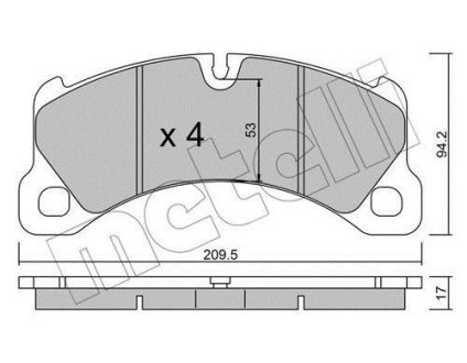 Колодки гальмівні (передні) Porsche Cayenne 10- Metelli 22-0956-0