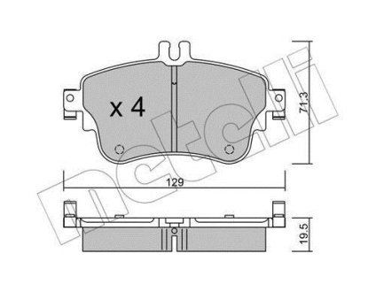 Колодки гальмівні (передні) MB A-class (W176)/B-class (W246) 11-18 Metelli 22-0964-0