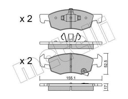 Колодки гальмівні (передні) Opel Corsa E 14- Metelli 22-1034-0