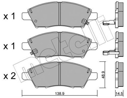 Тормозные колодки (передние) Nissan Note 1.2/1.5 dCi/1.6/1.8 07- Metelli 22-1079-0