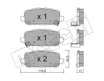 Тормозные колодки (задние) Honda HR-V 14- Metelli 22-1084-0