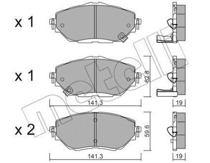 Тормозные колодки (передние) Toyota C-HR/Corolla 16- Metelli 22-1088-0