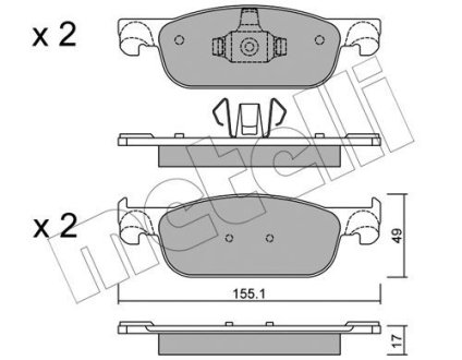 Комплект тормозных колодок (дисковых).) Metelli 22-1109-0