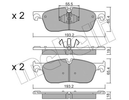 Комплект тормозных колодок (дисковых).) Metelli 22-1123-1