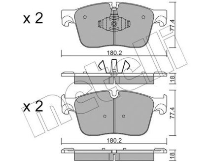 Тормозные колодки (передние) Land Rover Range Rover Velar 2.0/3.0 17- Metelli 22-1124-0