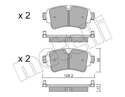 Колодки гальмівні (задні) Audi A4/A5/Q5/Q7 2.0 TFSI/TDI/3.0 TDI 15- Metelli 22-1129-0