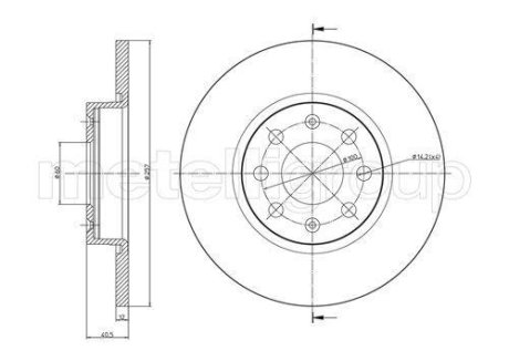 Диск гальмівний (передній) Fiat Grande Punto 05-/Opel Corsa D 06-14 (257x12) Metelli 23-0858C