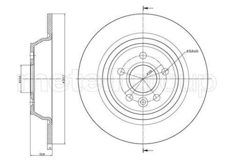 Диск тормозной (задний) Ford Focus/Galaxy/Kuga/Mondeo 08-/Range Rover 11-(302x11) (с покрытием) Metelli 23-0897C