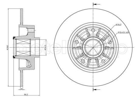 Тормозной диск (с подшипником) Metelli 23-1241