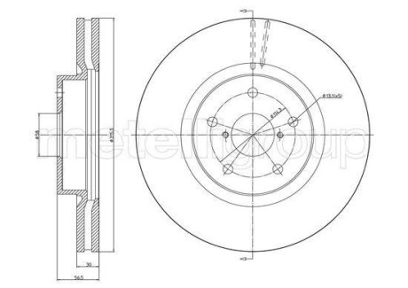 Диск тормозной (передний) Subaru Outback 14- (315.5x30) Metelli 23-1646C