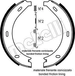 Колодки ручника MB Vito (W638) 96-03 (180x20) (з пружинками) Metelli 53-0236K