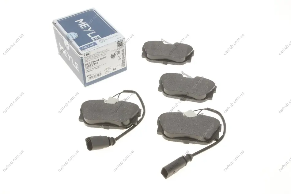 Колодки гальмівні (задні) VW T4 98-00- R16 (з датчиками) MEYLE 025 234 4616/W (фото 1)