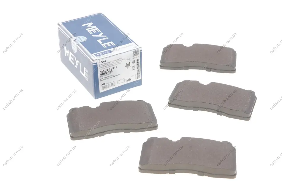 Колодки гальмівні (передні) VW Touareg 02- (Brembo) MEYLE 025 240 9817 (фото 1)