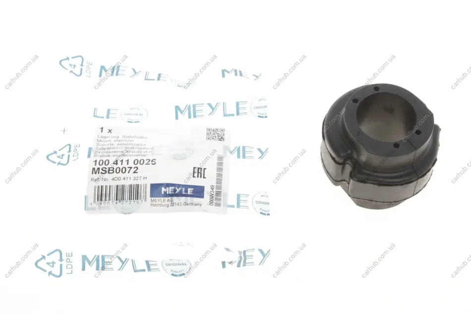 Втулка стабілізатора (переднього) Audi A6/VW Passat 96-05 (d=27mm) MEYLE 100 411 0026 (фото 1)